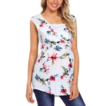 Breastfeeding Sleeveless Pregnant Casual Breathable Daily Maternity T-shirt Comfortable Loose Fashion Summer Pullover Floral Top
Breastfeeding Sleeveless Pregnant Casual Breathable Daily Maternity T-shirt Comfortable Loose Fashion Summer Pullover Floral Top