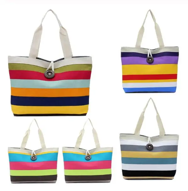 new Summer Canvas Shopper Bag Striped Rainbow Prints Beach Bags Tote Women Ladies Girls Shoulder bag Casual Shopping Handbag big
new Summer Canvas Shopper Bag Striped Rainbow Prints Beach Bags Tote Women Ladies Girls Shoulder bag Casual Shopping Handbag big
