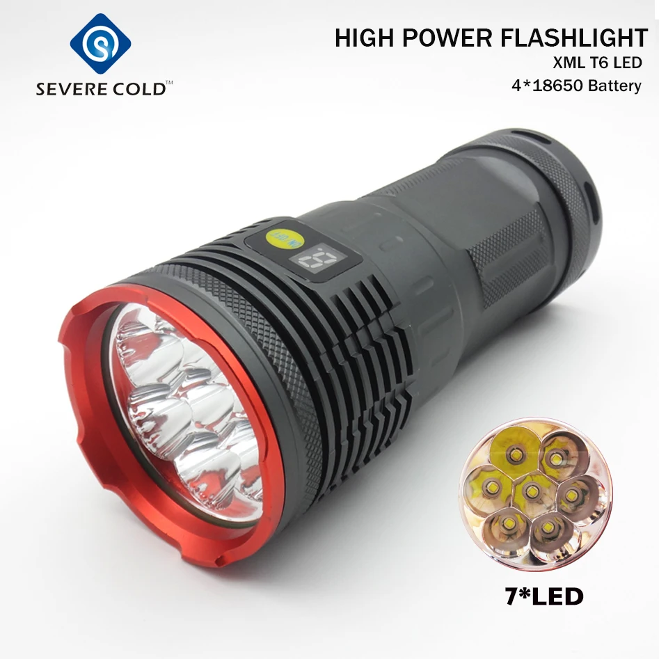 20000lm High Power LED Flashlight 7*XM-L T6 Battery Indicate LED Hunting Camping Flashlight Flash Torch Lamp Torch
20000lm High Power LED Flashlight 7*XM-L T6 Battery Indicate LED Hunting Camping Flashlight Flash Torch Lamp Torch
