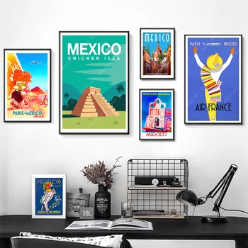 Retro Travel to Mexico by Air France Canvas Paintings Vintage Wall Kraft Posters Coated Wall Stickers Home Decorative Gift
Retro Travel to Mexico by Air France Canvas Paintings Vintage Wall Kraft Posters Coated Wall Stickers Home Decorative Gift