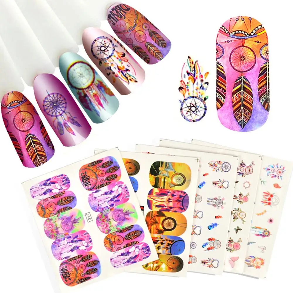 Mixed Designs Mandala Feather Nail Sticker Dream catcher Nail Decals Water Transfer Nail Sticker Colorful DIY Manicure Decor
Mixed Designs Mandala Feather Nail Sticker Dream catcher Nail Decals Water Transfer Nail Sticker Colorful DIY Manicure Decor