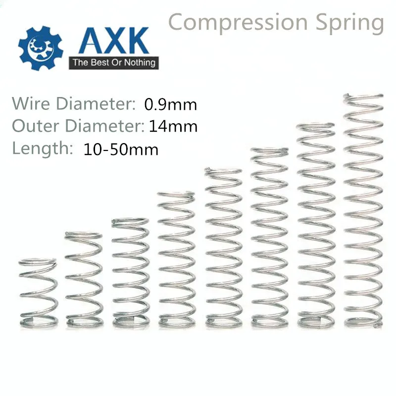 50pcs/Lot 0.9*14*10-50 Small Coil Compression Spring,Stainless Steel Springs,Small Spot Micro Compression Spring For 3D Printer
50pcs/Lot 0.9*14*10-50 Small Coil Compression Spring,Stainless Steel Springs,Small Spot Micro Compression Spring For 3D Printer