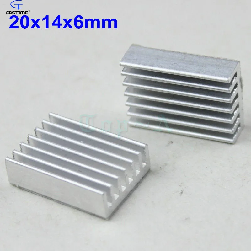 100pcs 20x14x6mm Silver Tone Aluminum Heatsink Cooling Fin Radiator Heat Sink 20mm x 14mm x 6mm
100pcs 20x14x6mm Silver Tone Aluminum Heatsink Cooling Fin Radiator Heat Sink 20mm x 14mm x 6mm