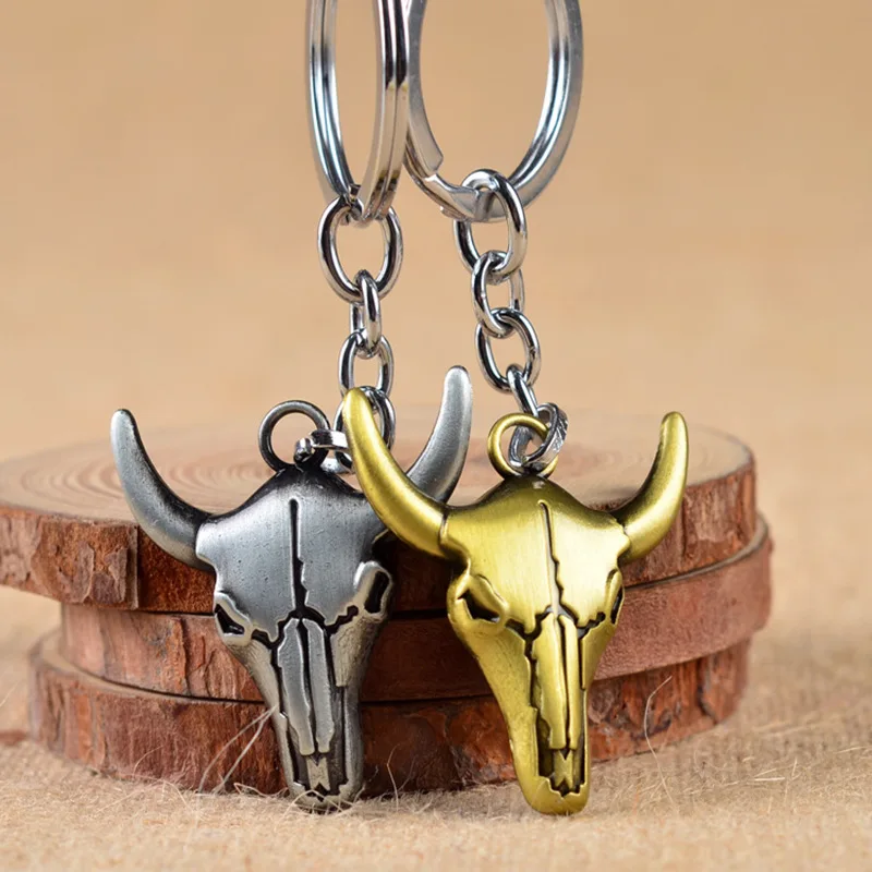 High Quality Diy Handmade Keychain Antique Silver or Gold Ox Skull Keyring Cattle Head Accessory Cow Jewelry Charm Car Porteclef
High Quality Diy Handmade Keychain Antique Silver or Gold Ox Skull Keyring Cattle Head Accessory Cow Jewelry Charm Car Porteclef