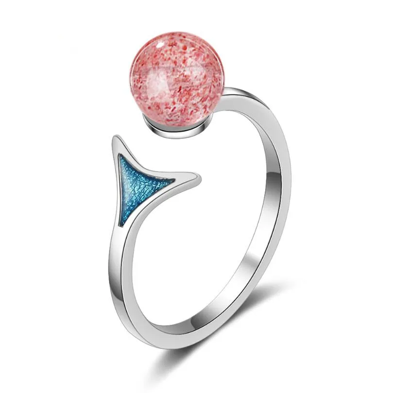 New Exquisite Strawberry Crystal Fish Tail Opening Rings For Women 925 Sterling Silver Jewelry Accessories Party Gifts SAR107
New Exquisite Strawberry Crystal Fish Tail Opening Rings For Women 925 Sterling Silver Jewelry Accessories Party Gifts SAR107
