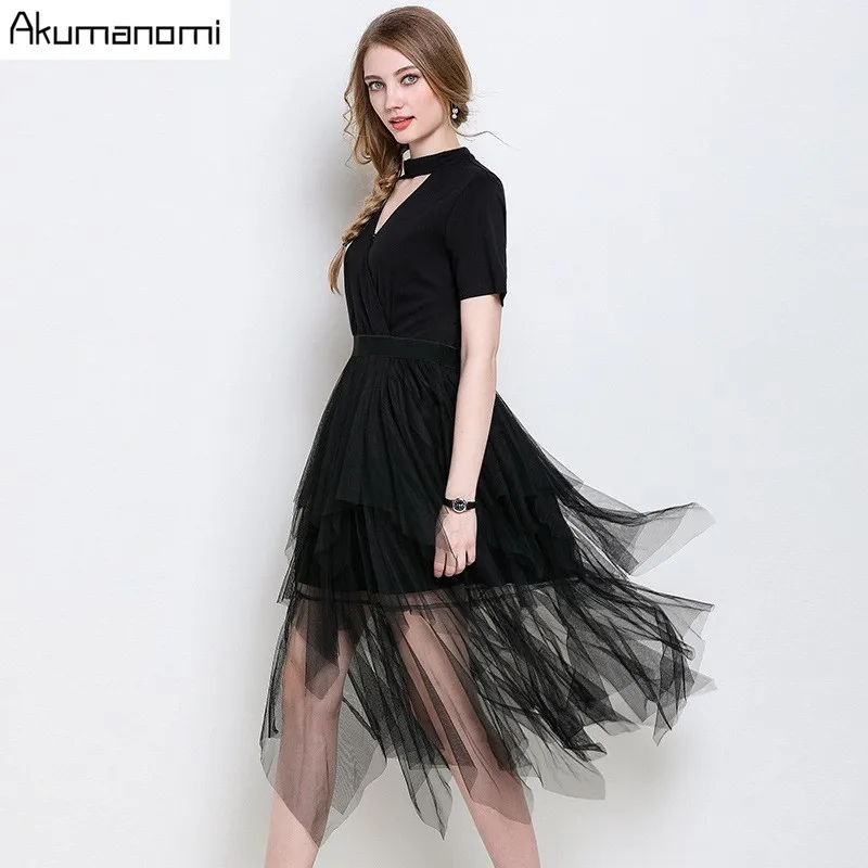 Summer Dress Women 2019 Plus Size Black Hollow Out V-neck Short Sleeve Mesh Dress Free Shipping Vestidos De Verano Robe Longue
Summer Dress Women 2019 Plus Size Black Hollow Out V-neck Short Sleeve Mesh Dress Free Shipping Vestidos De Verano Robe Longue
