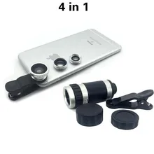 4in1 8X Telephoto Lens Optical Zoom Lenses Mobile Phone Camera Fisheye 0.67x Wide Macro lens For iphone 6 Samsung Huawei Xiaomi