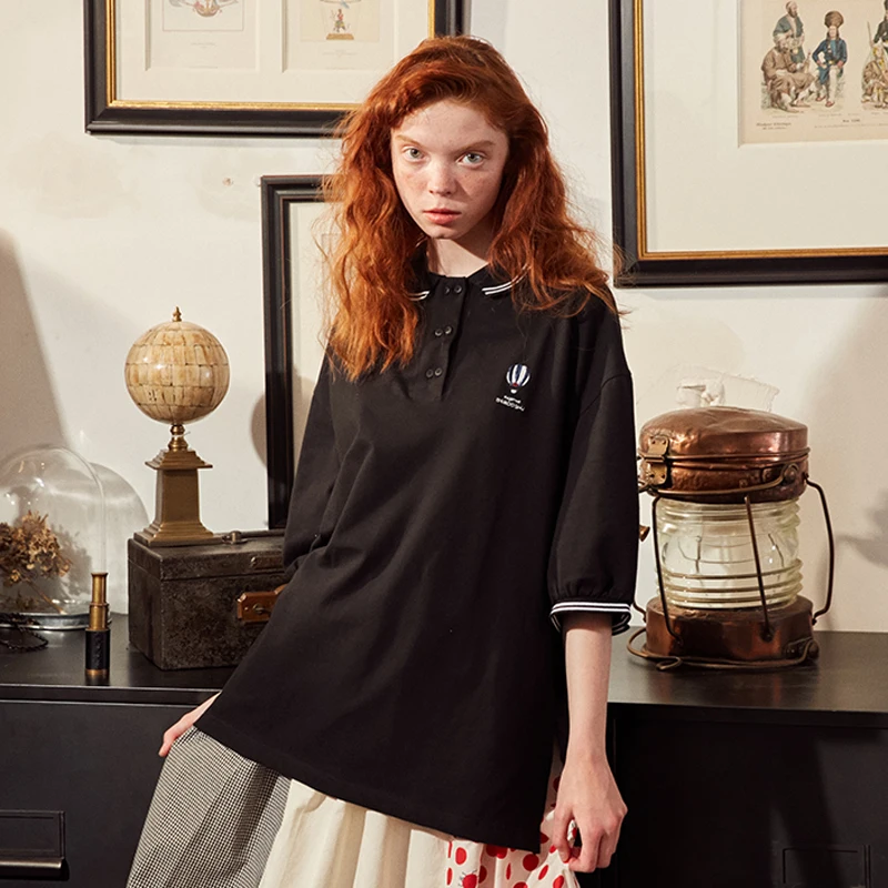 Original Design Ladies Black T-shirt Balloon Letter Embroidery Short Sleeve Women Tshirts Perppy Style Femme Tees Shirts Tops
Original Design Ladies Black T-shirt Balloon Letter Embroidery Short Sleeve Women Tshirts Perppy Style Femme Tees Shirts Tops