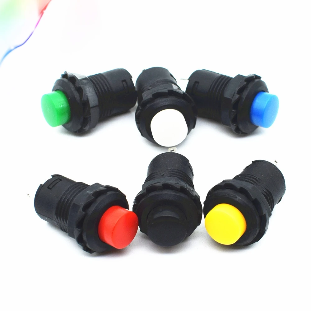 12mm Momentary Pushbutton Switches OFF- (ON) Push Button Switch 3A /125VAC 1.5A/250VAC 6Color
12mm Momentary Pushbutton Switches OFF- (ON) Push Button Switch 3A /125VAC 1.5A/250VAC 6Color