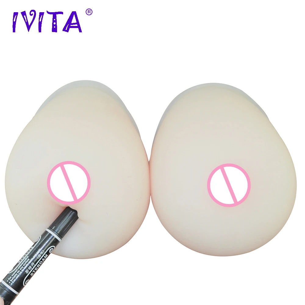 

IVITA 1600g/Pair White Realistic Silicone Breast Forms Fake Boobs False Breasts Mastectomy Crossdresser Shemale Bra Drag Queen