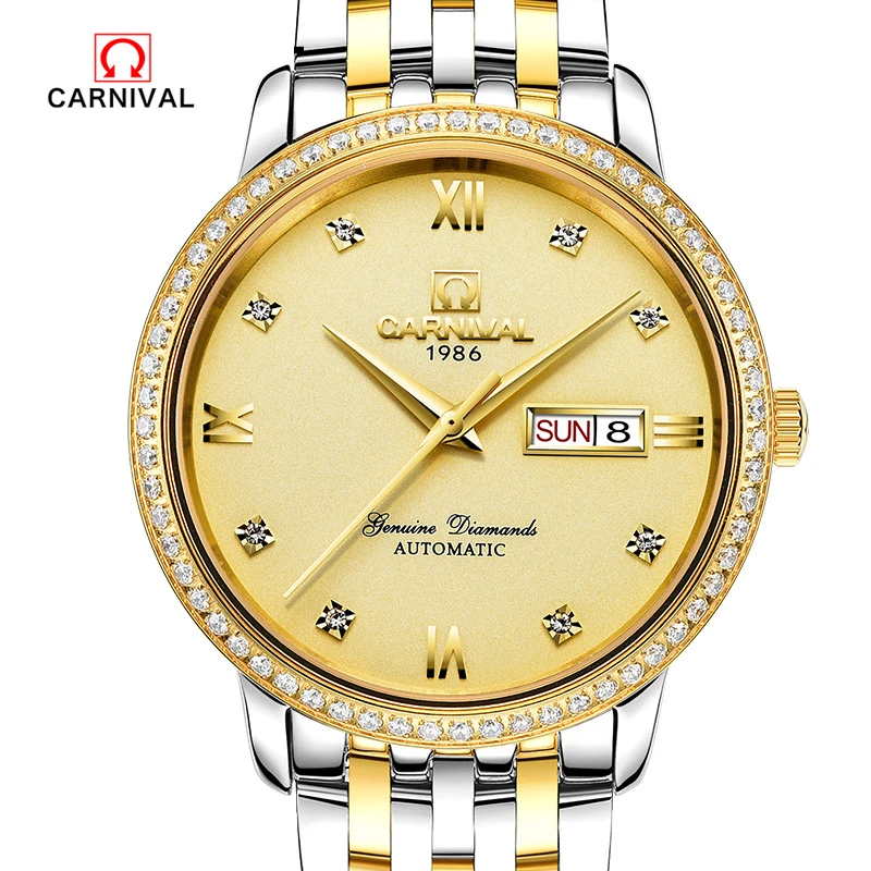 Carnival 2018 New Top brand Luxury Business Gold Men's Watches Automatic Watch Men Week Date Waterproof mechanical watches
Carnival 2018 New Top brand Luxury Business Gold Men's Watches Automatic Watch Men Week Date Waterproof mechanical watches