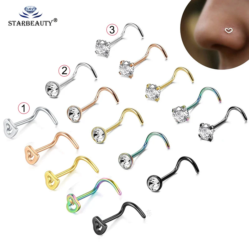 1PC 20G Steel Twist Nose Screw Curved Prong Nose Stud Ring Piercing Body Jewelry Nose Ring Nariz Earrings Nostril Piercings
1PC 20G Steel Twist Nose Screw Curved Prong Nose Stud Ring Piercing Body Jewelry Nose Ring Nariz Earrings Nostril Piercings