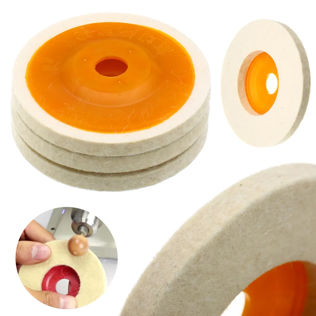 3Pcs 4\`\` Wool Buffing Pad Angle Wheel Grinder Felt Polishing Disc Pad Set for Abrasive Rotary Tool Accessories