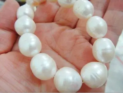 HUGE AAA 12-16MM NATURAL SOUTH SEA GENUINE WHITE LOOSE PEARL NECKLACE | Украшения и аксессуары