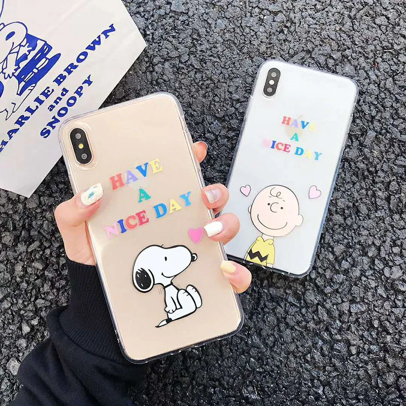 Cartoon Charlie Brown dog phone Case for iPhone X XR XS Max for iPhone 6 6s 7 8 plus Transparent soft silicone case back cover
Cartoon Charlie Brown dog phone Case for iPhone X XR XS Max for iPhone 6 6s 7 8 plus Transparent soft silicone case back cover
