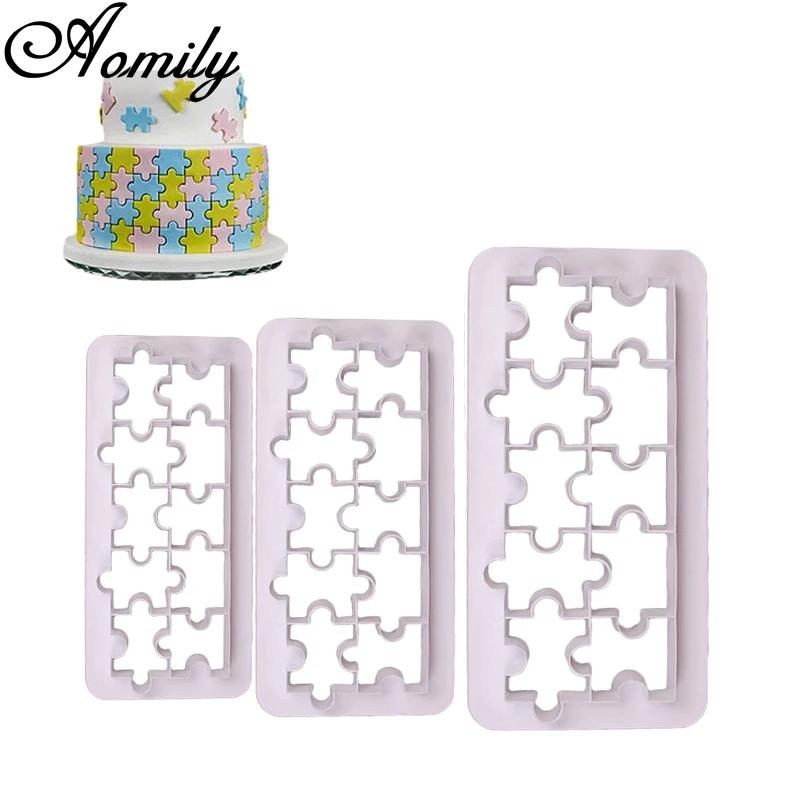 Aomily 3pcs/set Jigsaw Puzzle Mold Cake Cutter Sugar Craft Tiara Fondant Icing Cutting Cake Cookies Tool for Decoration Baking
Aomily 3pcs/set Jigsaw Puzzle Mold Cake Cutter Sugar Craft Tiara Fondant Icing Cutting Cake Cookies Tool for Decoration Baking