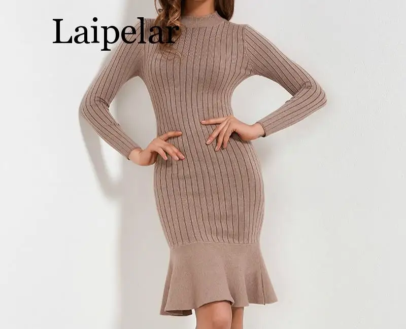 Ruffle Sweater Dress Autumn Winter 2019 New Arrivals Long Sleeve Bodycon Dresses Ladies Knee Length Knitted Sweater Dress Women
Ruffle Sweater Dress Autumn Winter 2019 New Arrivals Long Sleeve Bodycon Dresses Ladies Knee Length Knitted Sweater Dress Women