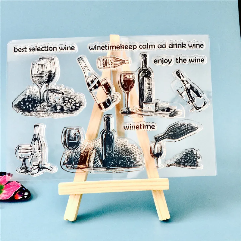 Wine bottle Silicone Clear Stamps for Scrapbooking DIY Album Card Decoration Embossing Folder Craft Rubber Stamp Molds 2019
Wine bottle Silicone Clear Stamps for Scrapbooking DIY Album Card Decoration Embossing Folder Craft Rubber Stamp Molds 2019