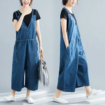 2019 Summer Blue Jumpsuit for Women Large Size Denim Bib Female Fat MM Women's Loose One-piece Wide Leg Pants
2019 Summer Blue Jumpsuit for Women Large Size Denim Bib Female Fat MM Women's Loose One-piece Wide Leg Pants