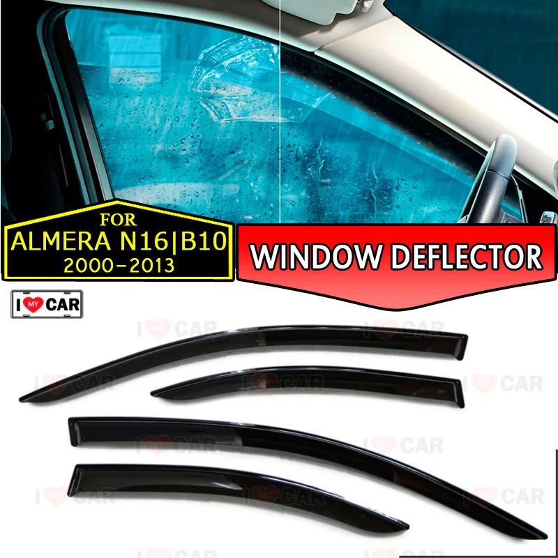 Window deflector for Nissan Almera N16 | B10 2000-2013 car window deflector wind guard vent sun rain visor cover car decor
Window deflector for Nissan Almera N16 | B10 2000-2013 car window deflector wind guard vent sun rain visor cover car decor