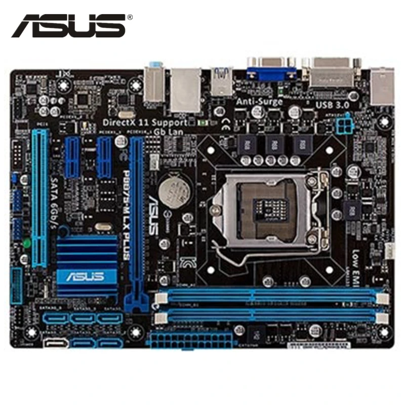 ASUS P8B75 M LX PLUS материнская плата LGA 1155 DDR3 16 ГБ B75 настольная системная SATA III PCI E 3 0