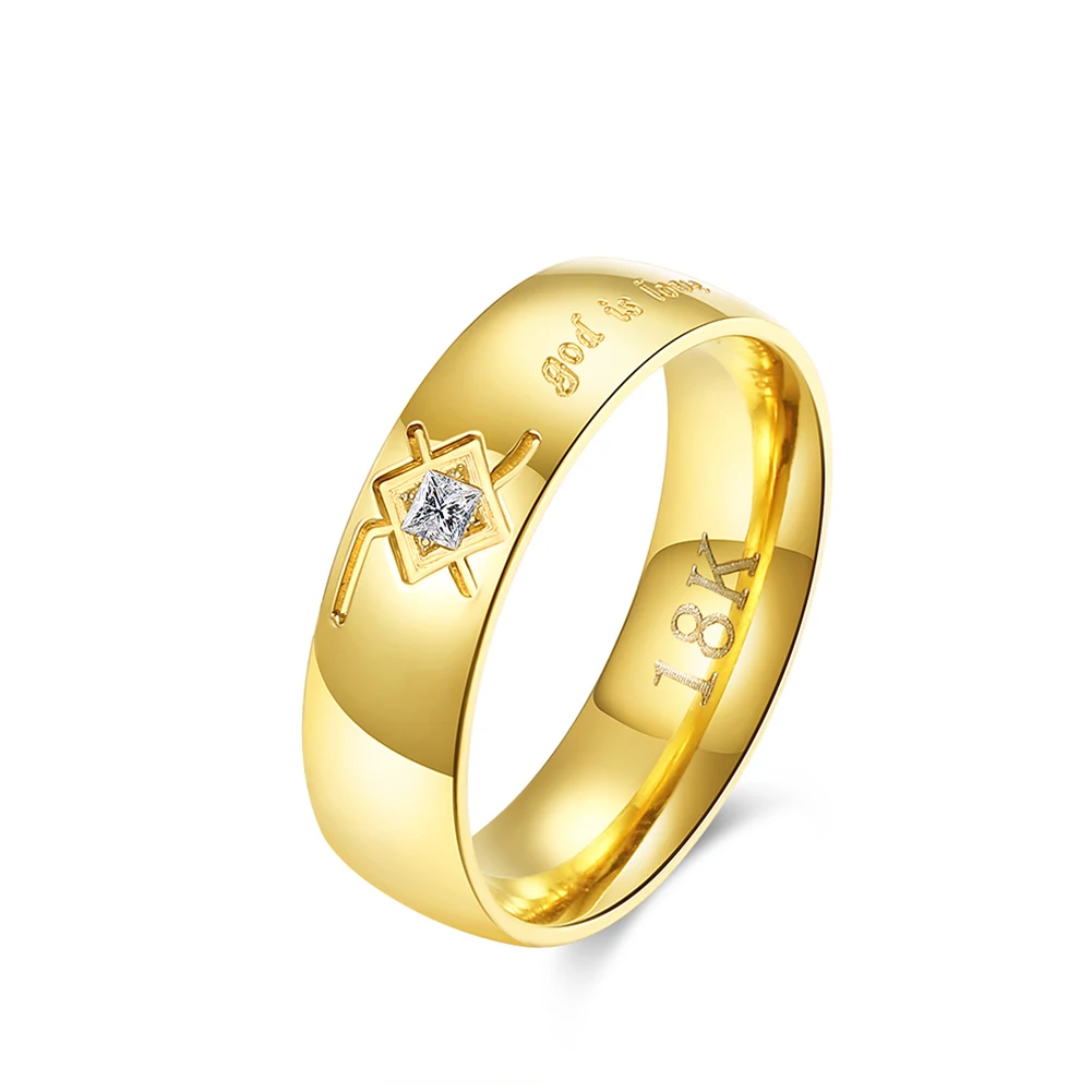 Gold Color Stainless Steel Promise Ring for Man with AAA Cubic Zircon God Is Love Statement Suitable for Wedding and Engagement
Gold Color Stainless Steel Promise Ring for Man with AAA Cubic Zircon God Is Love Statement Suitable for Wedding and Engagement