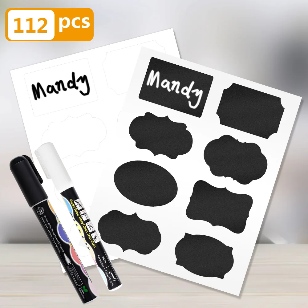 Labelife 112PCS Chalkboard Kitchen Spice Label Stickers Home Jam Jar Bottle Tags Blackboard Labels Stickers With Marker Pen
Labelife 112PCS Chalkboard Kitchen Spice Label Stickers Home Jam Jar Bottle Tags Blackboard Labels Stickers With Marker Pen