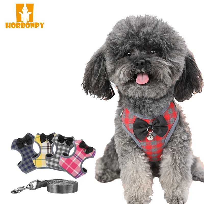 HORBONPY Small Dog Harness and Leash Set Pet Vest Harness Hanging bell With Bowknot Mesh Padded For Small Puppy Dogs Yorkie Pug
HORBONPY Small Dog Harness and Leash Set Pet Vest Harness Hanging bell With Bowknot Mesh Padded For Small Puppy Dogs Yorkie Pug