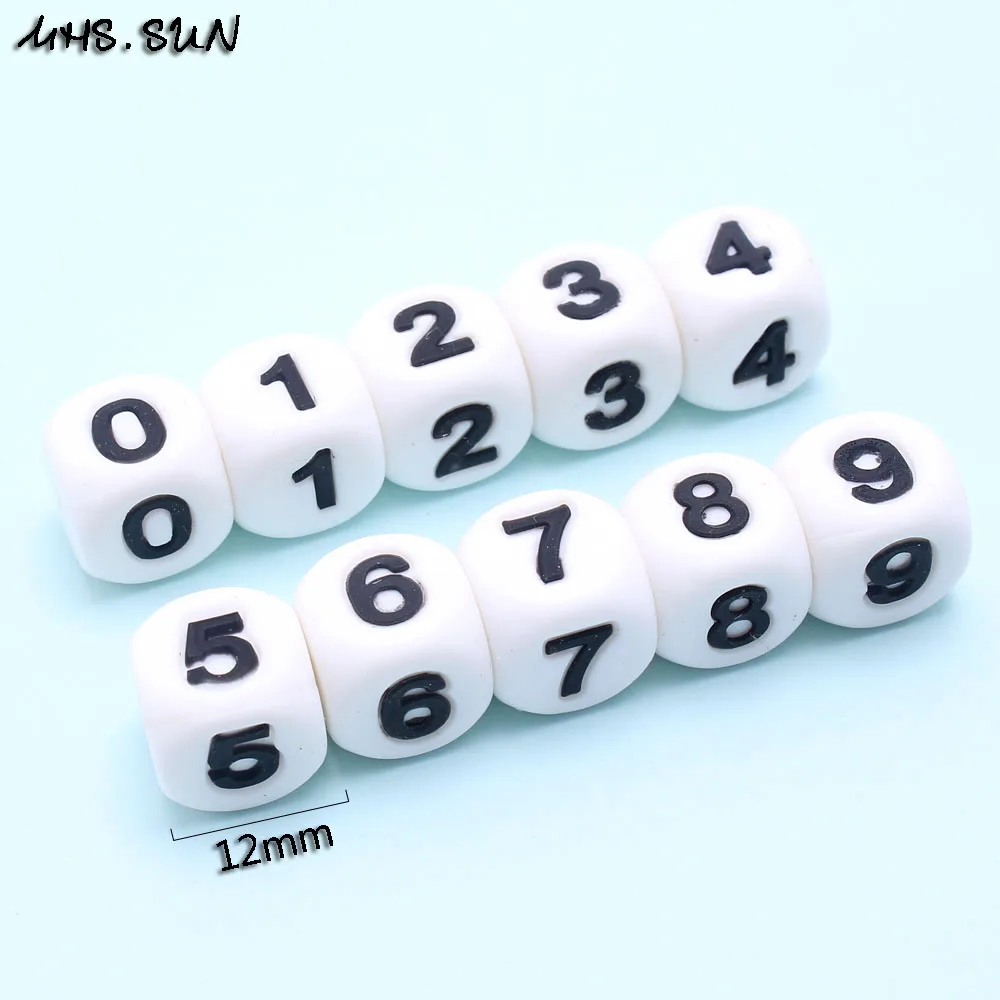 MHS.SUN Square figure silicone beads chewable 12mm mixed food grade baby teething number beads DIY safety nursing jewelry
MHS.SUN Square figure silicone beads chewable 12mm mixed food grade baby teething number beads DIY safety nursing jewelry