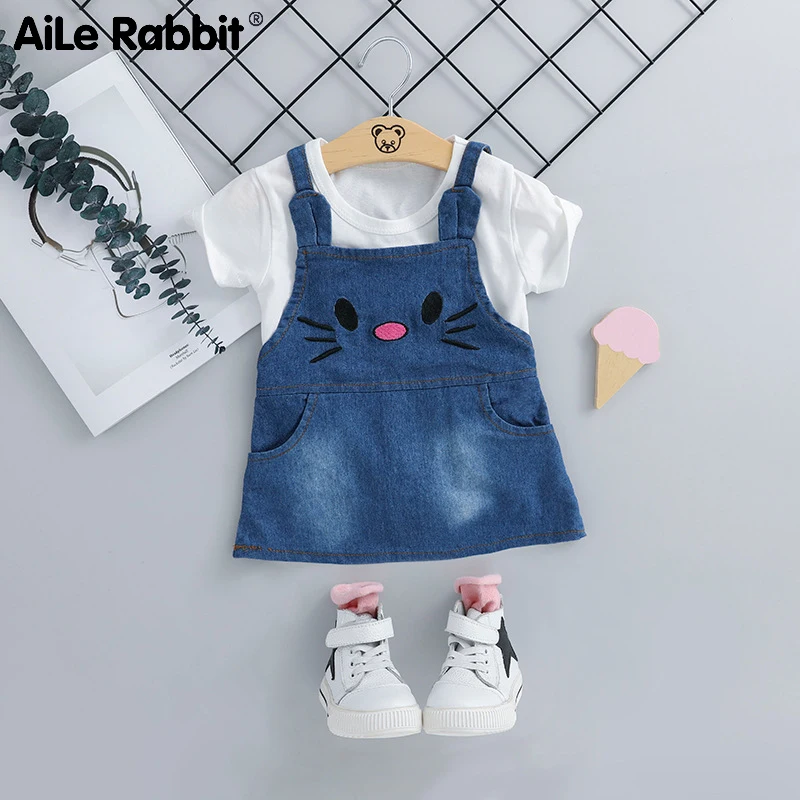 AiLe Rabbit 2019 Children's Suit Kids Summer Baby Korean Edition Short Sleeve with Jeans Skirt Two Suits for Hair 1045
AiLe Rabbit 2019 Children's Suit Kids Summer Baby Korean Edition Short Sleeve with Jeans Skirt Two Suits for Hair 1045
