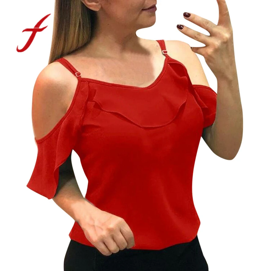 vintage t shirt Solid color ruffled off-the-shoulder strap sexy top sexy hollow navel slim Plus Size S-XL Harajuku Summer shirt
vintage t shirt Solid color ruffled off-the-shoulder strap sexy top sexy hollow navel slim Plus Size S-XL Harajuku Summer shirt