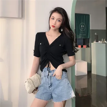 New V-neck Pull Femme Slim Lace Up Short Sleeve Pullover Bottom Women's Knitted Sweater
New V-neck Pull Femme Slim Lace Up Short Sleeve Pullover Bottom Women's Knitted Sweater