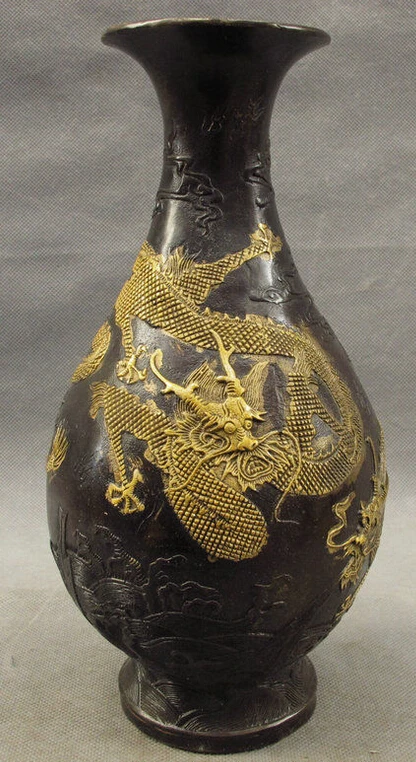 660++10" Chinese Bronze Gilt Royal Palace FengShui Myth Fly Dragon Statue Vase Pot
660++10" Chinese Bronze Gilt Royal Palace FengShui Myth Fly Dragon Statue Vase Pot
