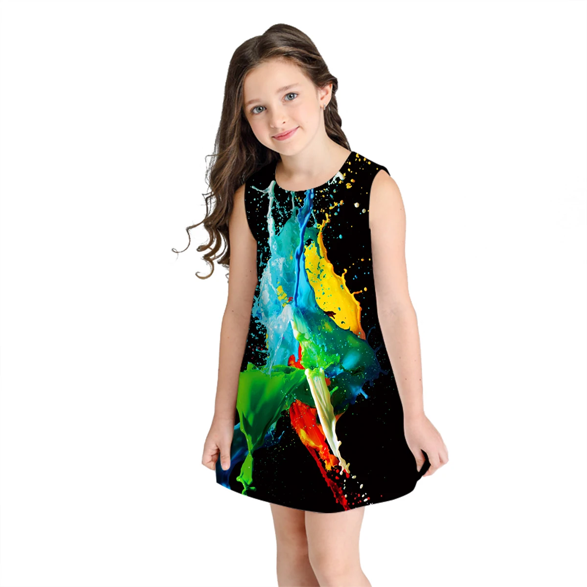 Raisevern New Come Kids Sleeveless Dresses Girls 3D Digital Colorful Paint Five Star Printing A-line Dress Children Clothing
Raisevern New Come Kids Sleeveless Dresses Girls 3D Digital Colorful Paint Five Star Printing A-line Dress Children Clothing