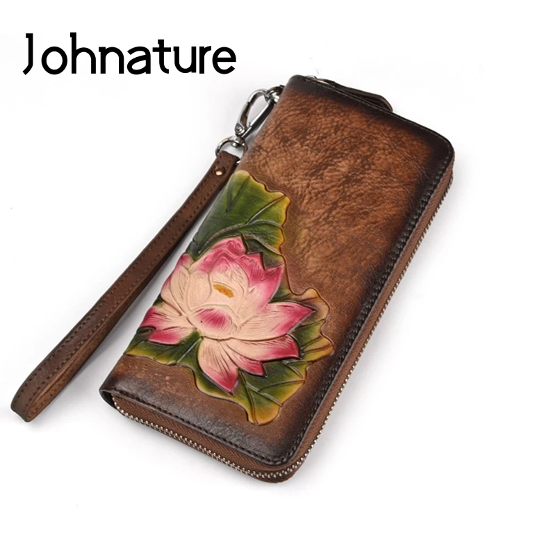 Johnature 2019 New Handmade Vintage Genuine Leather Ladies Clutch Bags Female Purse Women Floral Zipper Standard Wallets
Johnature 2019 New Handmade Vintage Genuine Leather Ladies Clutch Bags Female Purse Women Floral Zipper Standard Wallets