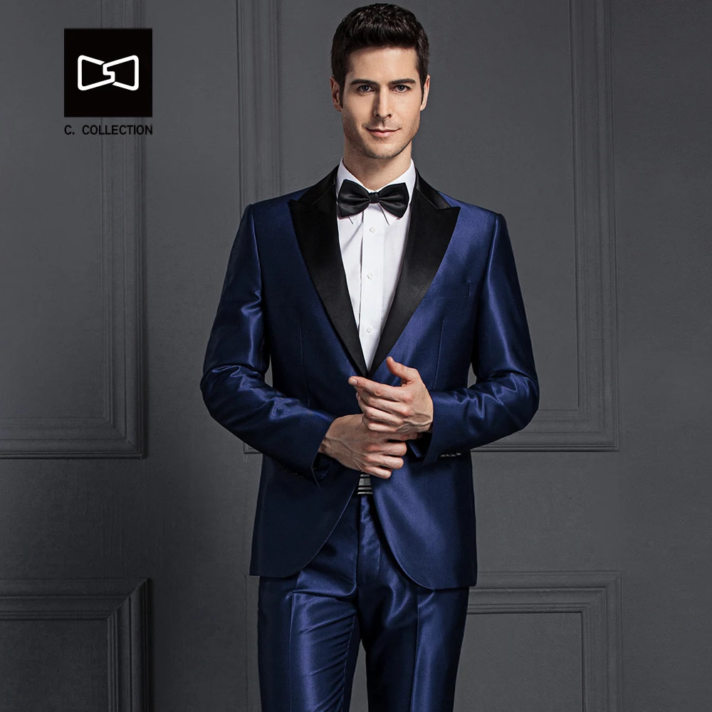 Tailor-made Men Dark Blue Suit Shining Slim fit Wedding Suit Men Tuxedo 2 Pieces(Jacket+Pants) No.SZ160X2 
Tailor-made Men Dark Blue Suit Shining Slim fit Wedding Suit Men Tuxedo 2 Pieces(Jacket+Pants) No.SZ160X2