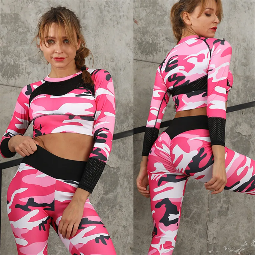 Best Quanlity Camouflage Long Sleeve Crop Top Bra High Waist 2 Piece Yoga Set Women Gym Sets Workout Set Sport Leggings
Best Quanlity Camouflage Long Sleeve Crop Top Bra High Waist 2 Piece Yoga Set Women Gym Sets Workout Set Sport Leggings