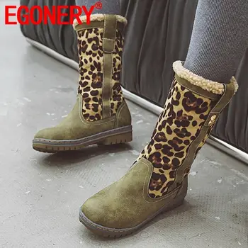 EGONERY Plush snow boots two ways of wearing mid calf boots 2019 winter green yellow Leopard pattern woman mid-calf flats boots
EGONERY Plush snow boots two ways of wearing mid calf boots 2019 winter green yellow Leopard pattern woman mid-calf flats boots