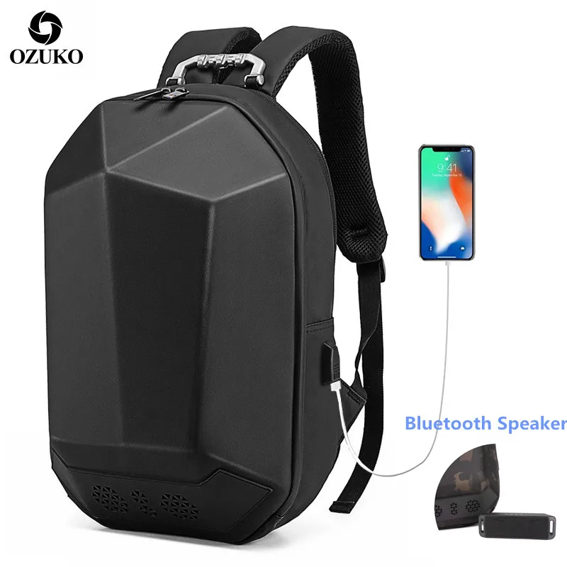 

OZUKO Backpack Men 15.6" Laptop Fashion Waterproof Teenager Schoolbag Multifunction Male Travel Mochila USB Bluetooth Backpacks