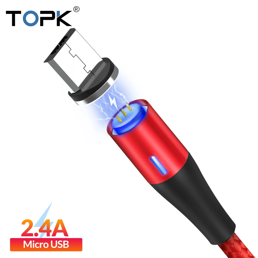 TOPK AM60 LED Magnetic Micro USB Cable 2.4A Fast Data Sync Charging Cable For Xiaomi Samsung HuaWei Tablet Android Phone Cable
TOPK AM60 LED Magnetic Micro USB Cable 2.4A Fast Data Sync Charging Cable For Xiaomi Samsung HuaWei Tablet Android Phone Cable