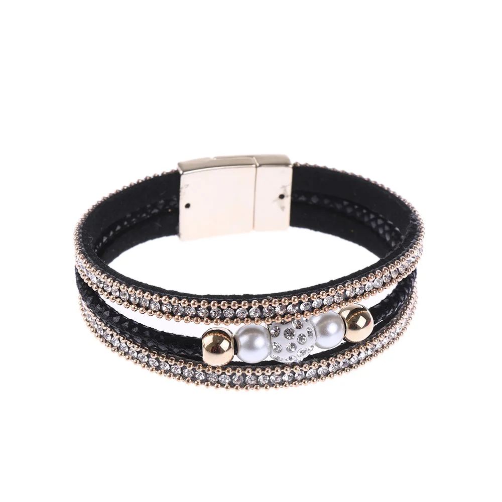 1PC 2017 Hot New Fashion Multilayer Bangle Bracelet Crystal Beaded Leather Magnetic Wristband Nice Gift Leather Bracelet
1PC 2017 Hot New Fashion Multilayer Bangle Bracelet Crystal Beaded Leather Magnetic Wristband Nice Gift Leather Bracelet