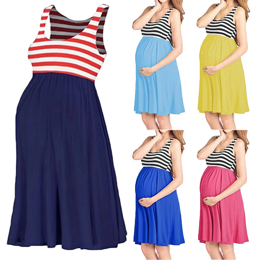 Women Maternity Dress New Fashion Womens O-Neck Pregnant Sleeveless Nursing Stripe Maternity Vest Tank Casual Pregnancy Dress
Women Maternity Dress New Fashion Womens O-Neck Pregnant Sleeveless Nursing Stripe Maternity Vest Tank Casual Pregnancy Dress