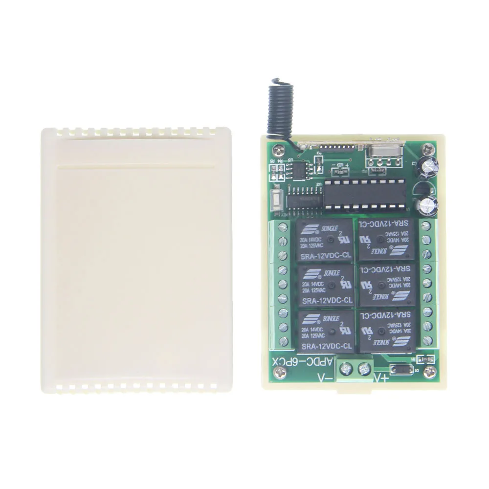 DC 12V 24V 6 CH 6CH RF Wireless Remote Control Switch System Receiver ,315 / 433 MHz
DC 12V 24V 6 CH 6CH RF Wireless Remote Control Switch System Receiver ,315 / 433 MHz