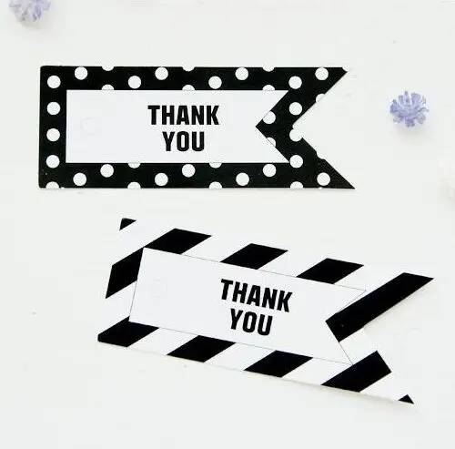 

98pcs/lot dots and stripes DIY decorate tag "thank you" Gift Hang tag 3.5x7cm