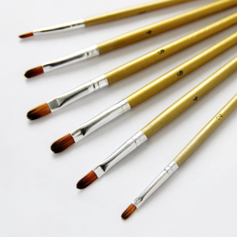 Dual-color Nylon hair Wood Nail Round Golden Short wooden poleWatercolor Propylene Brushes 6 pcs set Paint Drawing Art Supplies
Dual-color Nylon hair Wood Nail Round Golden Short wooden poleWatercolor Propylene Brushes 6 pcs set Paint Drawing Art Supplies