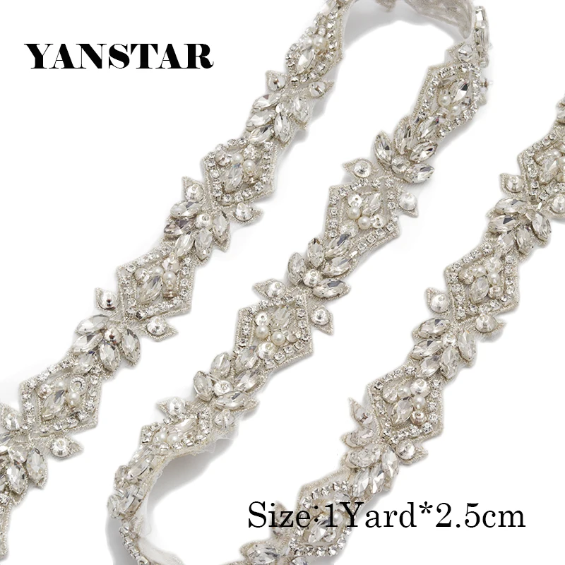 YANSTAR 1 Yard Handmade silver crystal Rhienstone Applique Rose gold Bridal Belt Trim Iron On Wedding Dress Belt YS912
YANSTAR 1 Yard Handmade silver crystal Rhienstone Applique Rose gold Bridal Belt Trim Iron On Wedding Dress Belt YS912