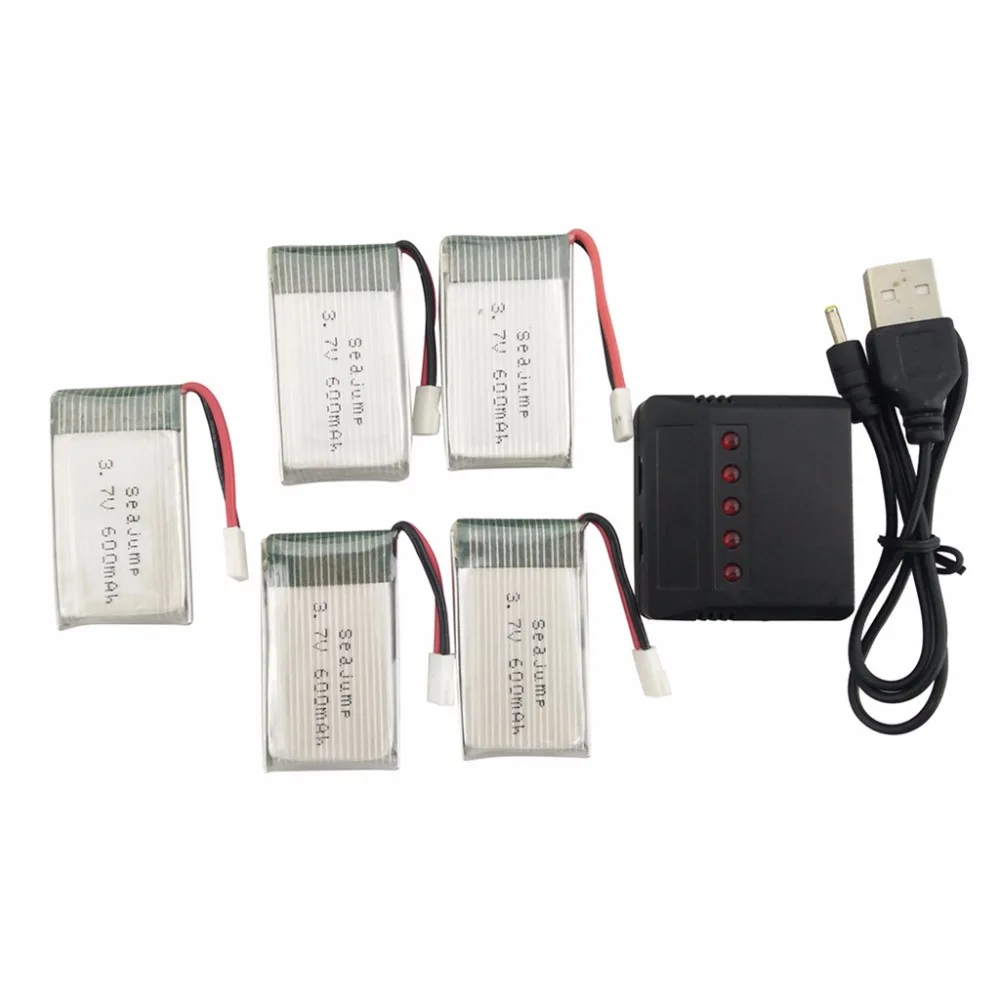5PCS 3.7V 600mah Lithium Battery with 5-in-1 Charger for MJX X708 X708W X709 UDI U45 U45W U42 U42W SYMA X5C X5SW X5SC S5 S5C S5W
5PCS 3.7V 600mah Lithium Battery with 5-in-1 Charger for MJX X708 X708W X709 UDI U45 U45W U42 U42W SYMA X5C X5SW X5SC S5 S5C S5W