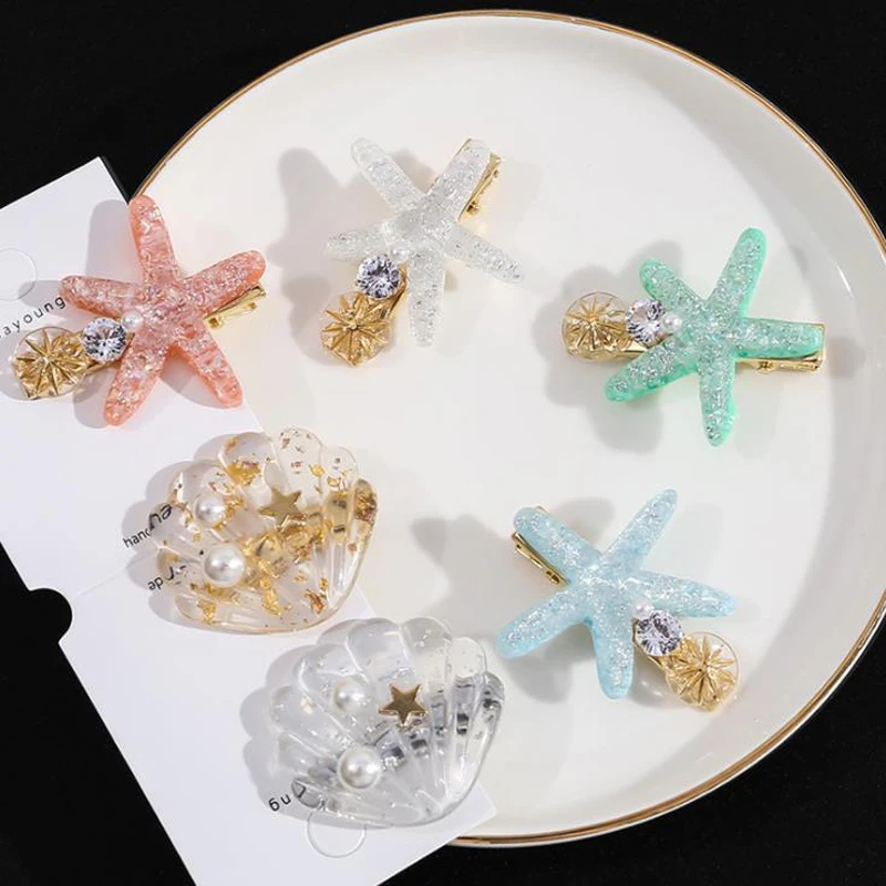 Fashion Women Hair Clip Hair Accessories Starfish Pearl Shell Barrette Acrylic Rhinestone Hairpins Geometric Hairgrip Headdress
Fashion Women Hair Clip Hair Accessories Starfish Pearl Shell Barrette Acrylic Rhinestone Hairpins Geometric Hairgrip Headdress