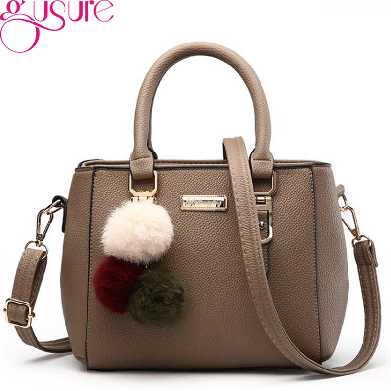 Gusure Luxury Women Top-handle Handbags High Quality PU Leather Shoulder Bag Elegant Female Crossbody Bags with Hairy Ball
Gusure Luxury Women Top-handle Handbags High Quality PU Leather Shoulder Bag Elegant Female Crossbody Bags with Hairy Ball