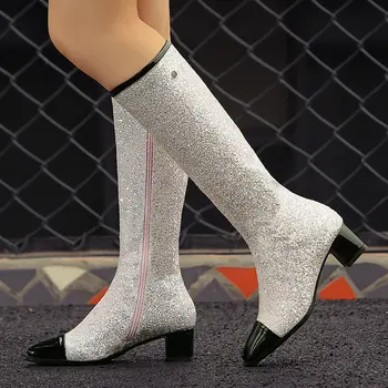 Fashion Shiny Patent Leather Women Knee High Boots Comfort Thick Heel Side Zipper Winter Boots Ladies Luxury Dress Wedding Boots
Fashion Shiny Patent Leather Women Knee High Boots Comfort Thick Heel Side Zipper Winter Boots Ladies Luxury Dress Wedding Boots